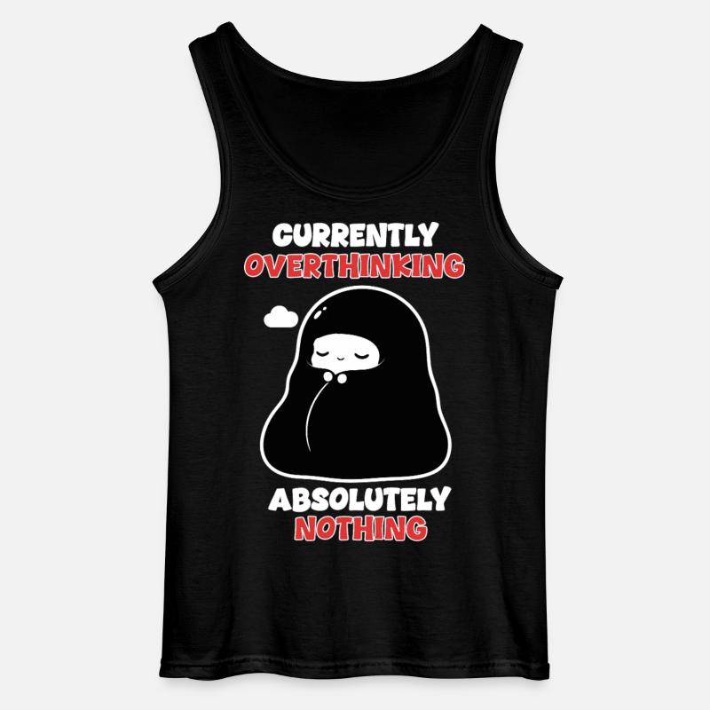Overthinking Nothing Manga Chibi Humor - Gildan Männer Tank Top - Schwarz