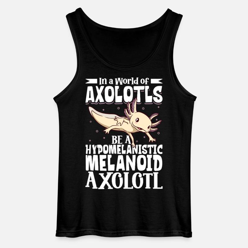 Be a Hypomelanistic melanoid Axolotl - Gildan Men’s Tank Top - black