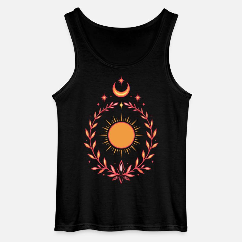 Mittsommer Sonne – Boho Litha Design - Gildan Männer Tank Top - Schwarz