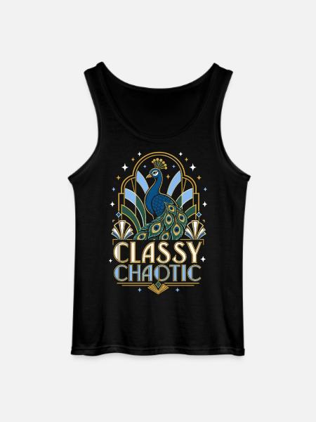 Classy Chaotic Pfau Art Deco - Gildan Männer Tank Top - Schwarz