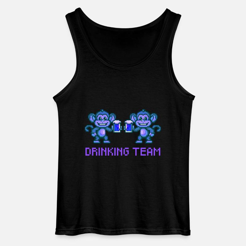 Affe Drinking Team Bier Party - Gildan Männer Tank Top - Schwarz