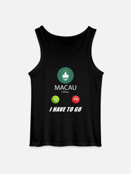 Macau calls lusiger flags saying - Gildan Men’s Tank Top - black