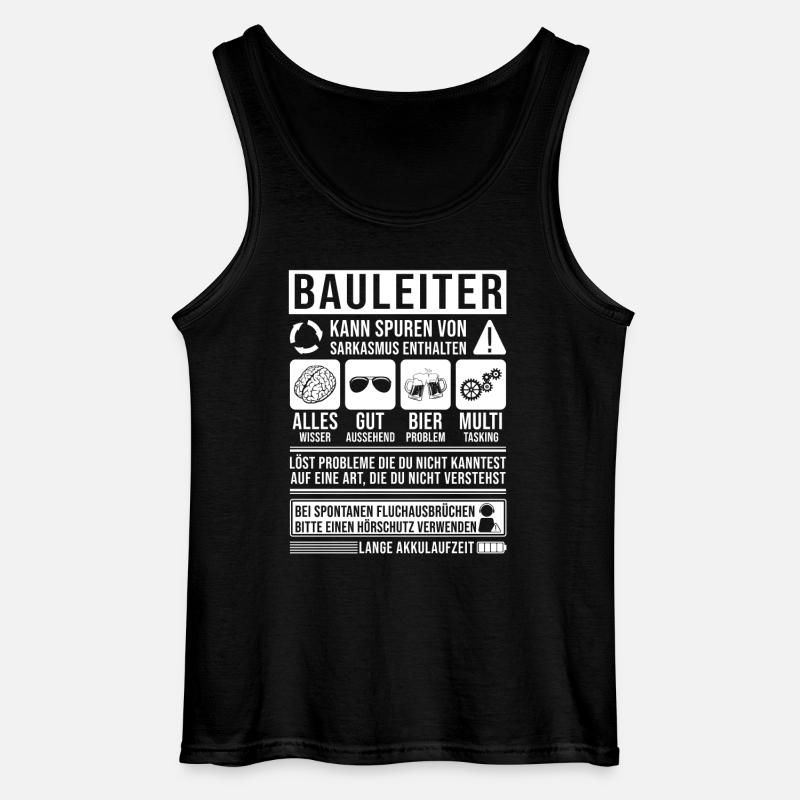 Bauleiter Spruch lustig - Gildan Männer Tank Top - Schwarz