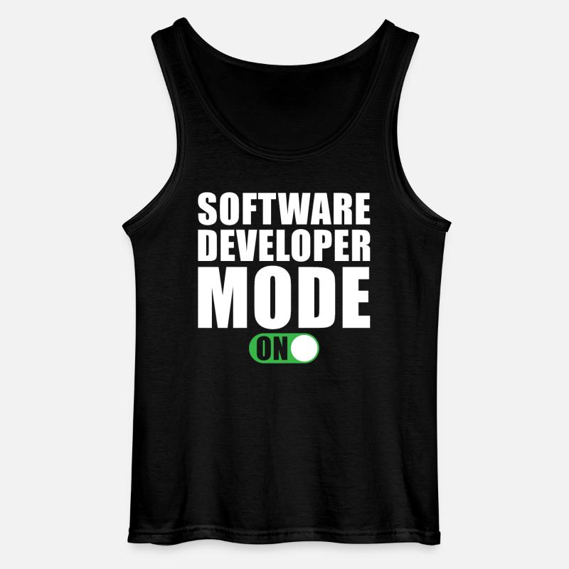 Software Developer Mode On - Gildan Men’s Tank Top - black