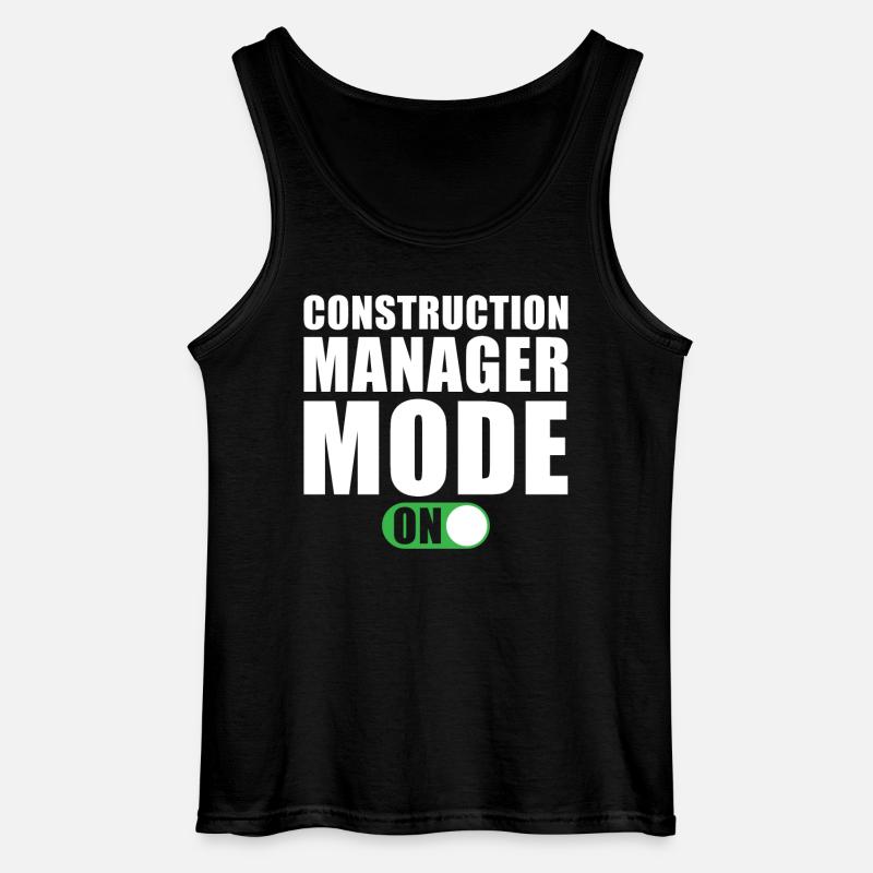 Construction Manager Mode On - Gildan Men’s Tank Top - black