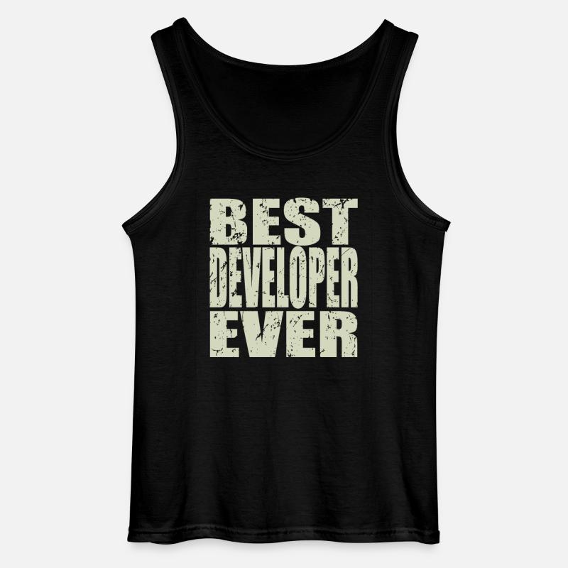 Best Developer ever Developer Gift - Gildan Men’s Tank Top - black