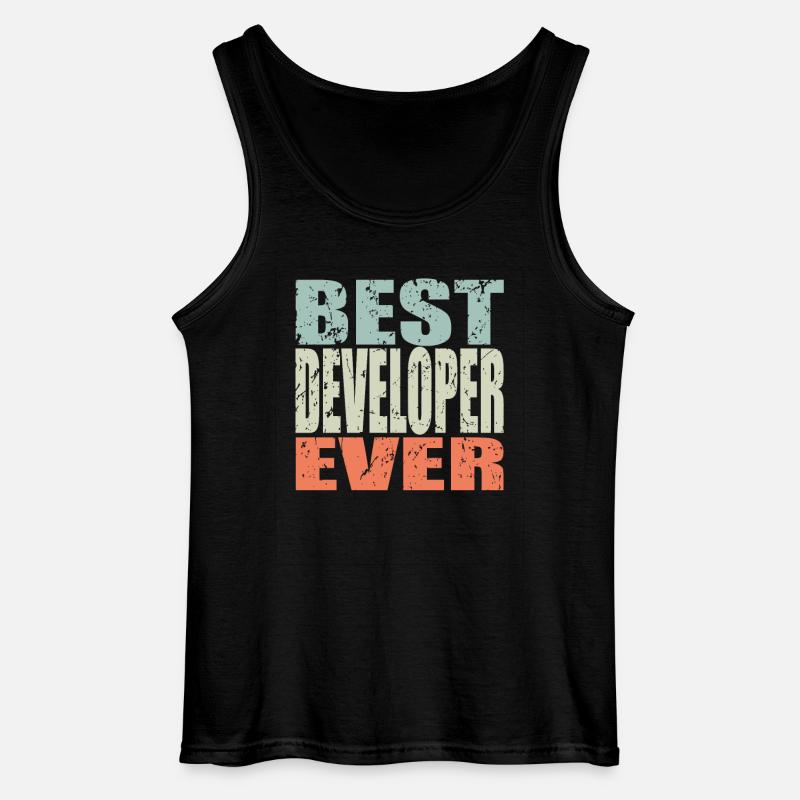 Best Developer ever Developer Gift - Gildan Men’s Tank Top - black