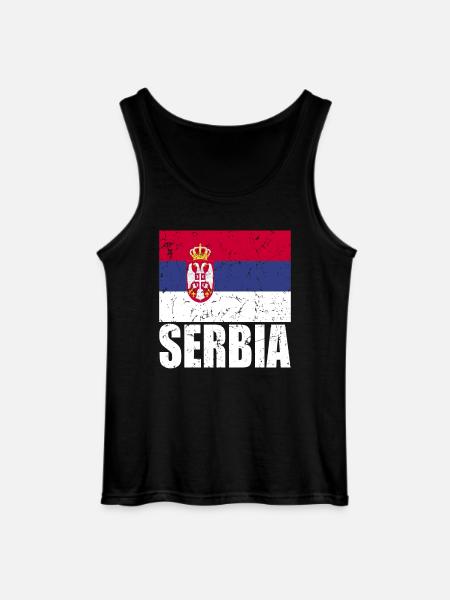 Serbia Flag - Gildan Men’s Tank Top - black
