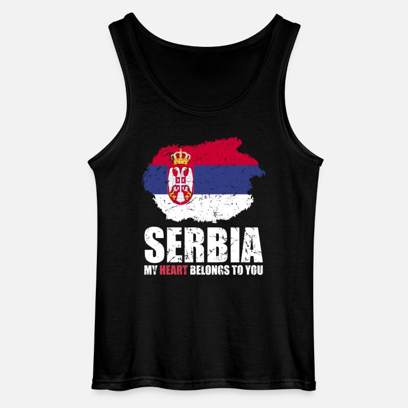 Drapeau de la Serbie - Débardeur Gildan Homme - noir