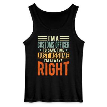 Customs officer - Gildan Men’s Tank Top - black - Front - AI Model Male 185 dark (185cm)