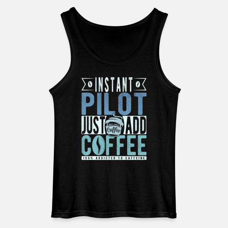 Pilot coffee saying - Gildan Men’s Tank Top - black
