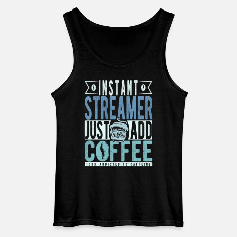 Streamer Kaffee Spruch - Gildan Männer Tank Top - Schwarz