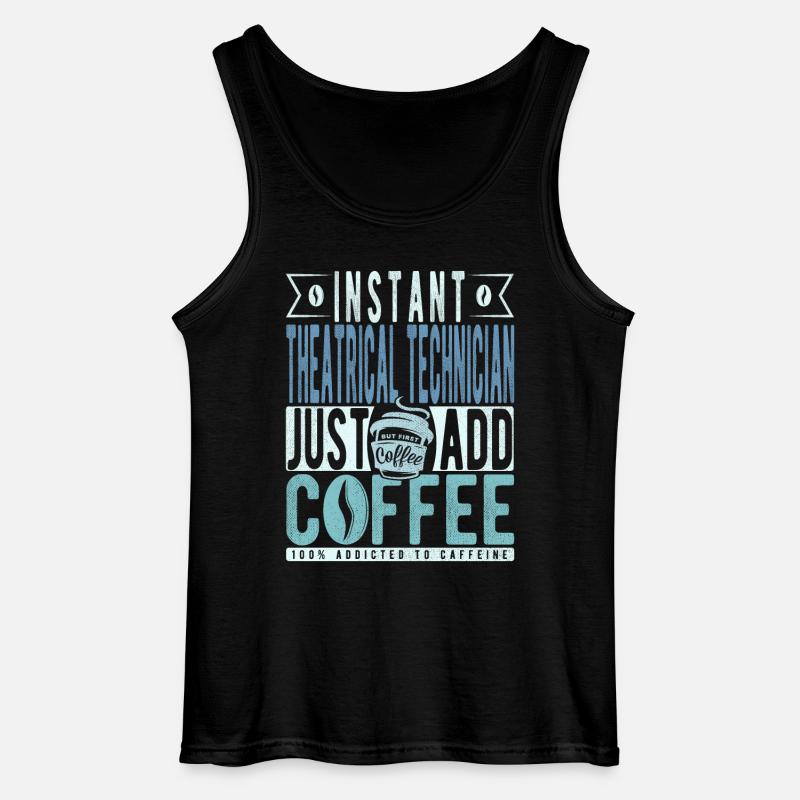Theatertechniker Kaffee Spruch - Gildan Männer Tank Top - Schwarz