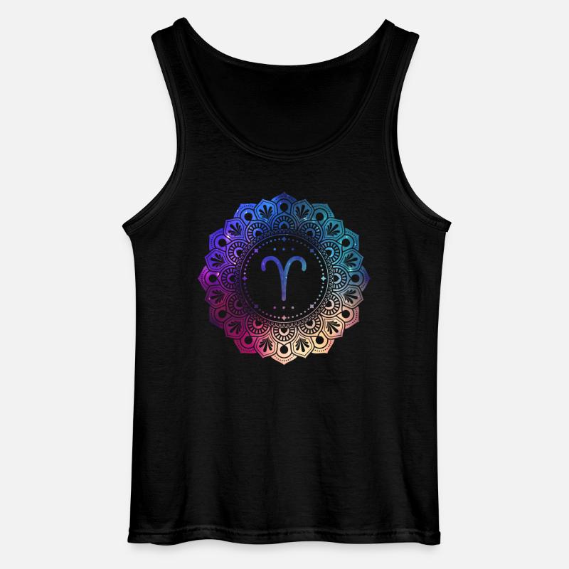 Widder Sternzeichen Symbol Mandala - Gildan Männer Tank Top - Schwarz