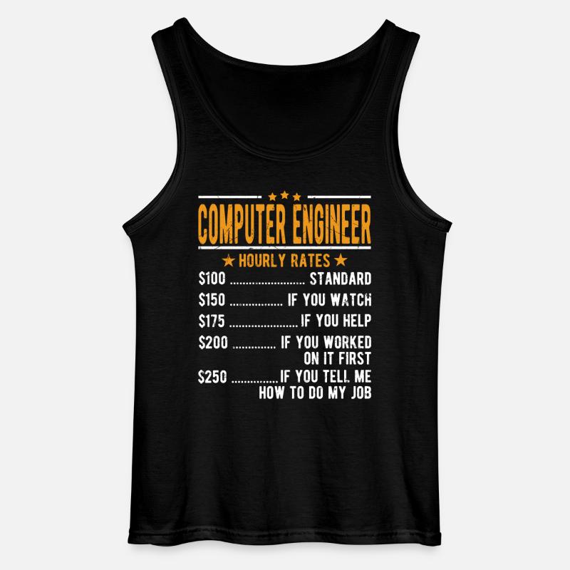 Computer technician hourly wage - Gildan Men’s Tank Top - black