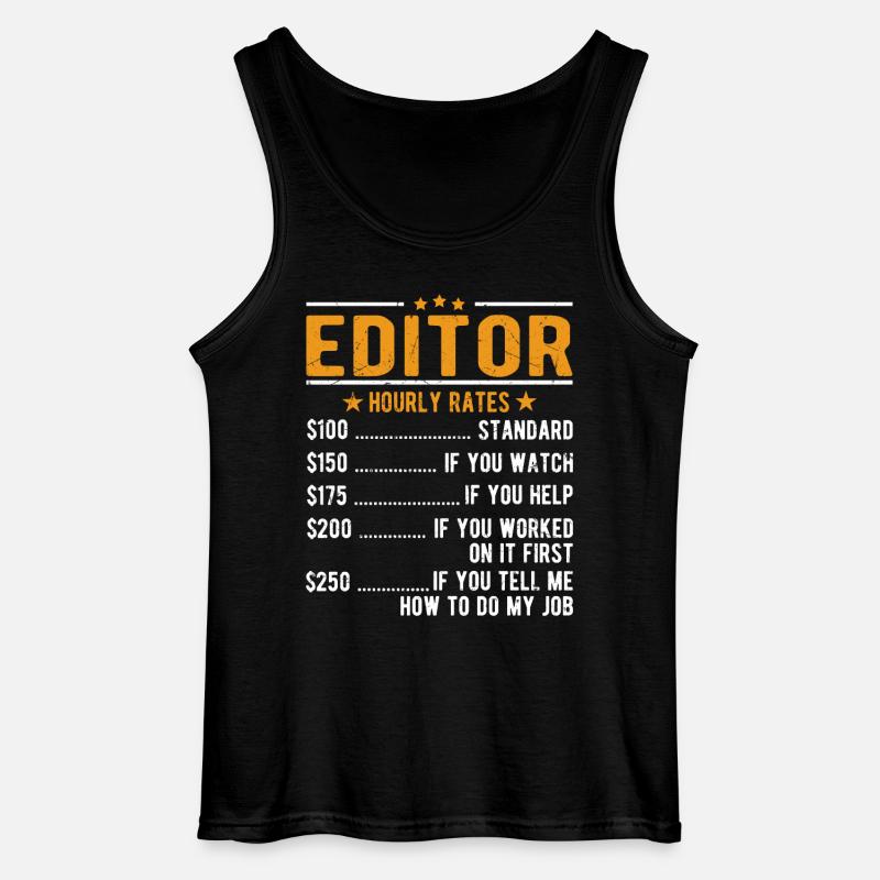 Editor Hourly Wage - Gildan Men’s Tank Top - black