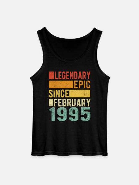 Birthday February 1995 Legendary epic - Gildan Men’s Tank Top - black