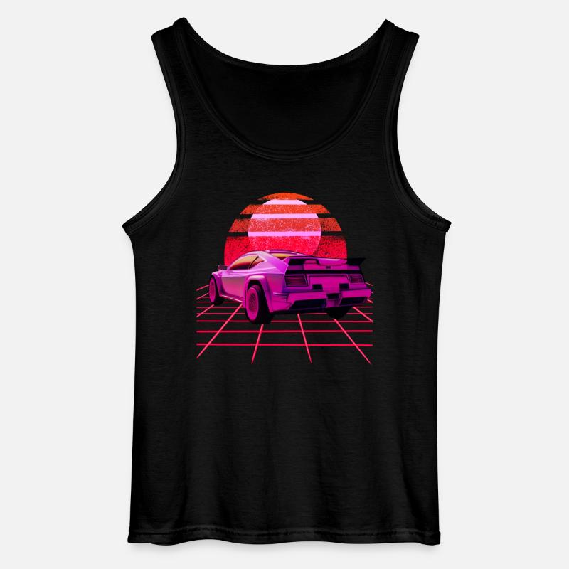 Retro Wave super Car Sunset - Gildan Männer Tank Top - Schwarz