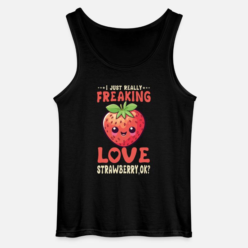 Erdbeere Kawaii - Gildan Männer Tank Top - Schwarz