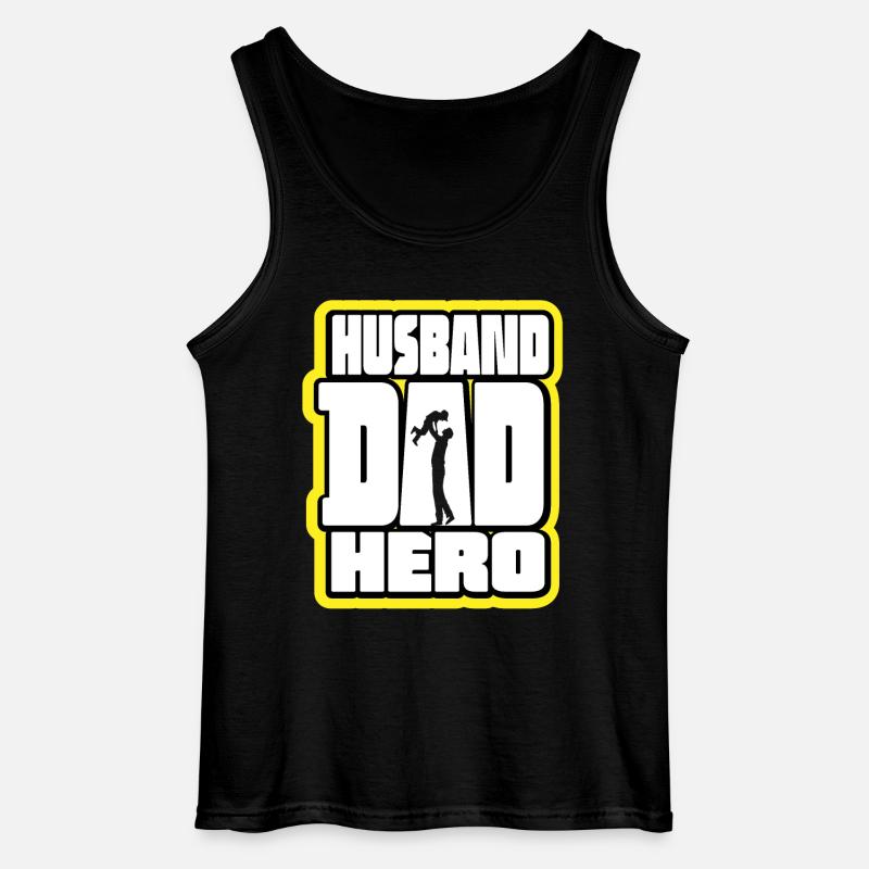 Ehemann Papa Held Retro - Gildan Männer Tank Top - Schwarz