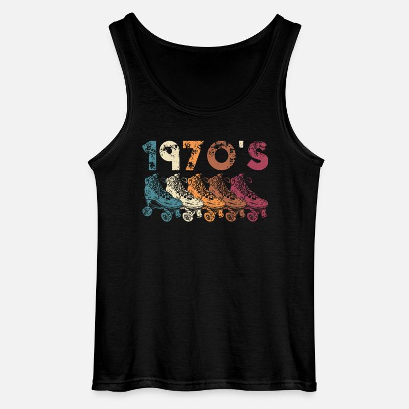 70s Rollerskate Rollerskating - Gildan Männer Tank Top - Schwarz