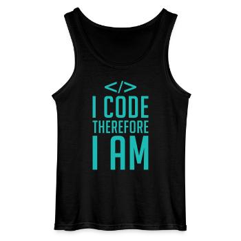 Programmer Developer Coder Code - Gildan Men’s Tank Top - black - Front - AI Model Male 185 dark (185cm)