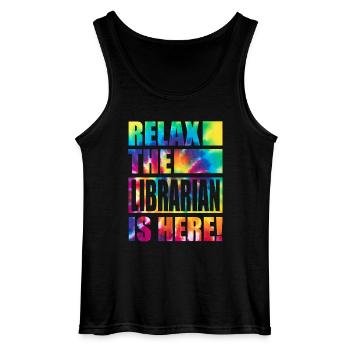 Librarian Lustiger Spruch - Gildan Männer Tank Top - Schwarz - Vorne - AI Model Male 185 dark (185cm)