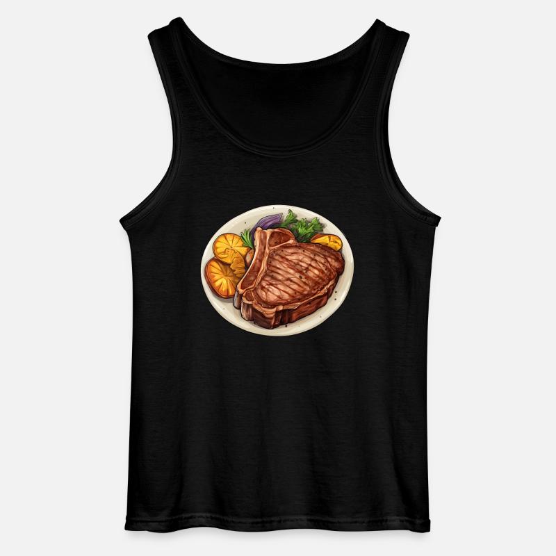 Steak Fleisch Essen - Gildan Männer Tank Top - Schwarz