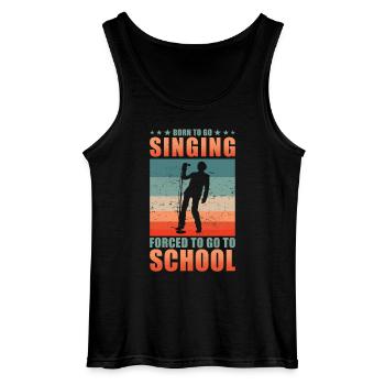 Singing Singer Born To Go Singing - Gildan Men’s Tank Top - black - Front - AI Model Male 185 dark (185cm)