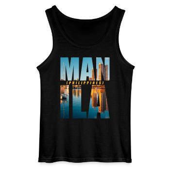 Manila Philippines Souvenir - Gildan Men’s Tank Top - black - Front - AI Model Male 185 dark (185cm)