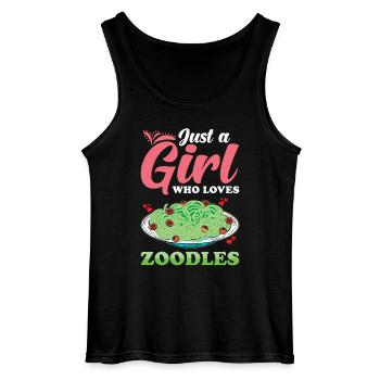 Zoodles Zucchini Pasta Saying - Gildan Men’s Tank Top - black - Front - AI Model Male 185 dark (185cm)