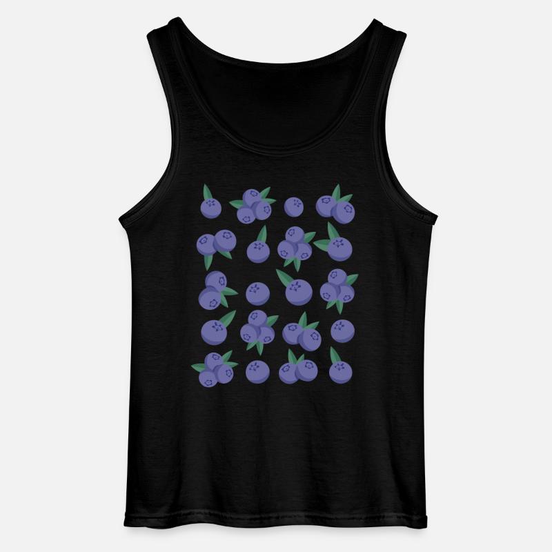 Blueberries Berries Fruit Pattern - Gildan Men’s Tank Top - black