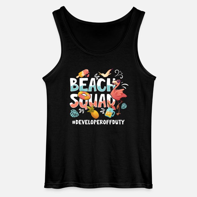 Developer Vacation Beach Group - Gildan Men’s Tank Top - black