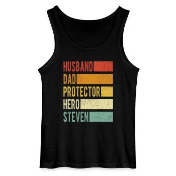 Steven Name Papa Geschenk - Gildan Männer Tank Top - Schwarz - Vorne - AI Model Male 185 dark (185cm)
