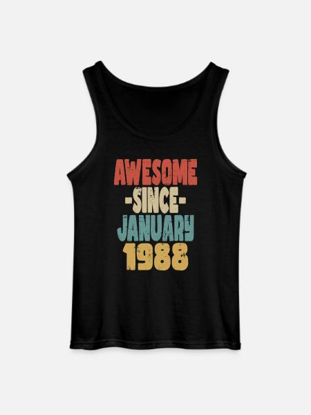 Awesome January 1988 - Gildan Men’s Tank Top - black