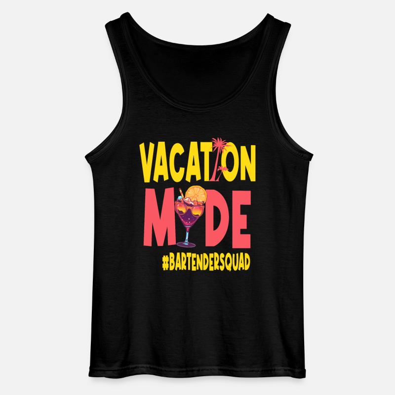 Bartender Vacation Vacy Mode Bartendersquad - Gildan Men’s Tank Top - black