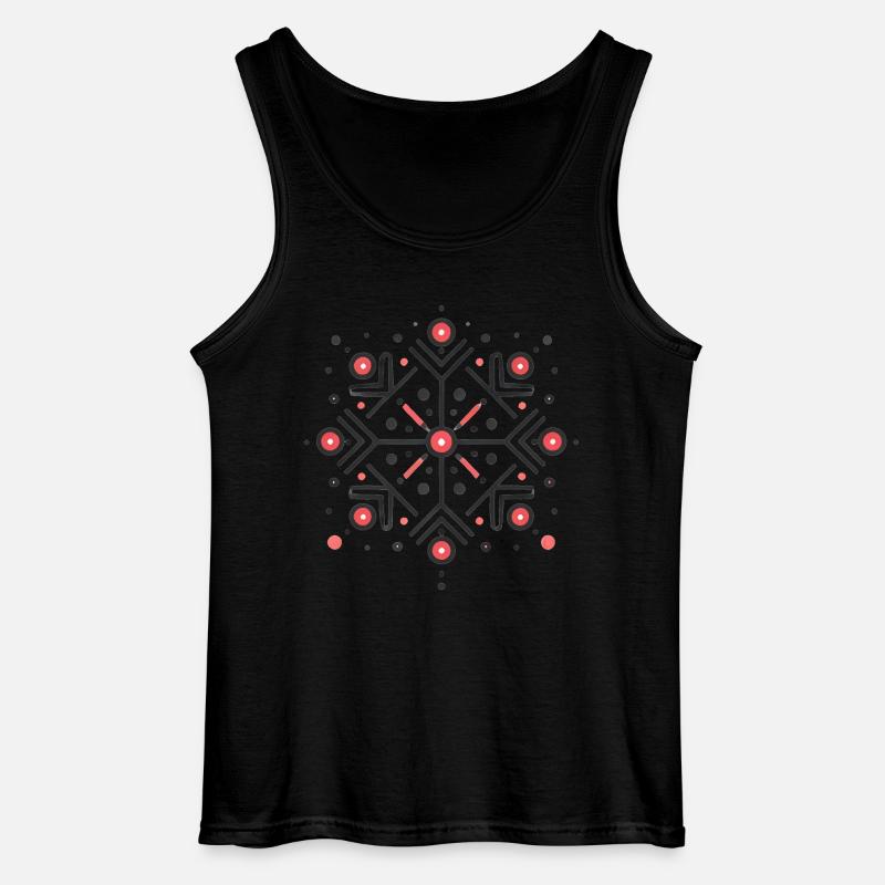 Elegantes rotes Schneeflocken-Abzeichen-Design - Gildan Männer Tank Top - Schwarz