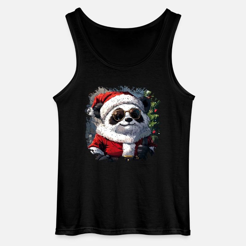 Panda Weihnachtsmann - Gildan Männer Tank Top - Schwarz