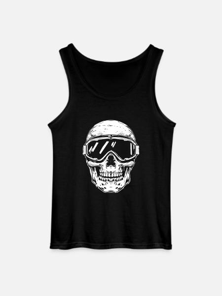 Skull Ski Goggles - Gildan Men’s Tank Top - black