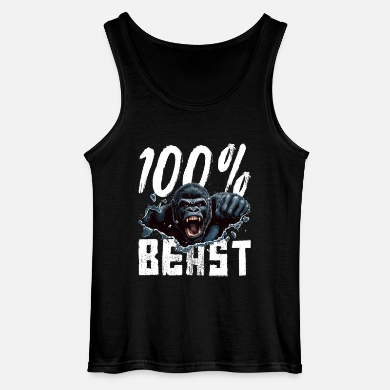 Gorilla Beast Power - Gildan Männer Tank Top - Schwarz