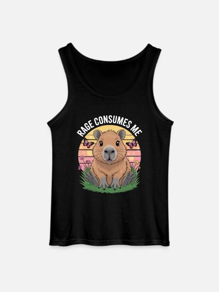 Capybara Rage Consumes Me - Gildan Men’s Tank Top - black