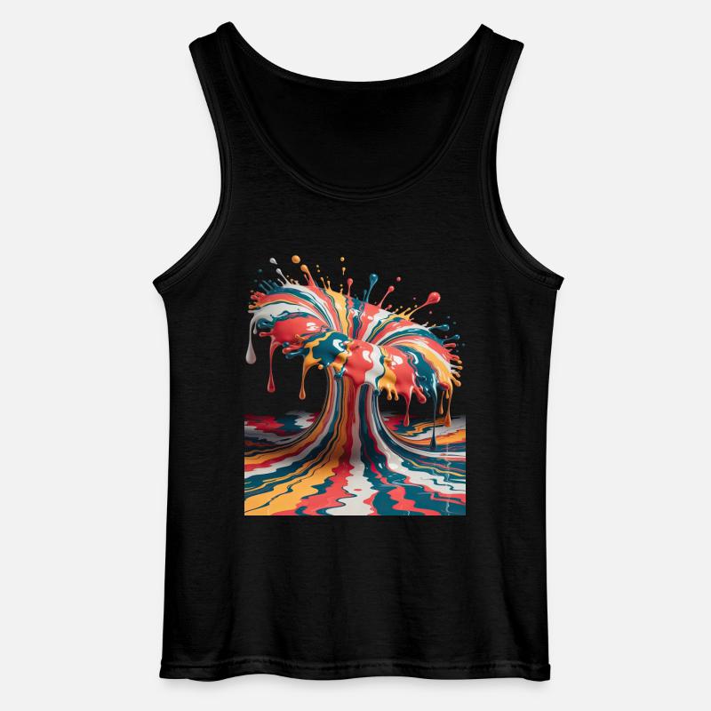 Regenbogen-Farbexplosion - Gildan Männer Tank Top - Schwarz
