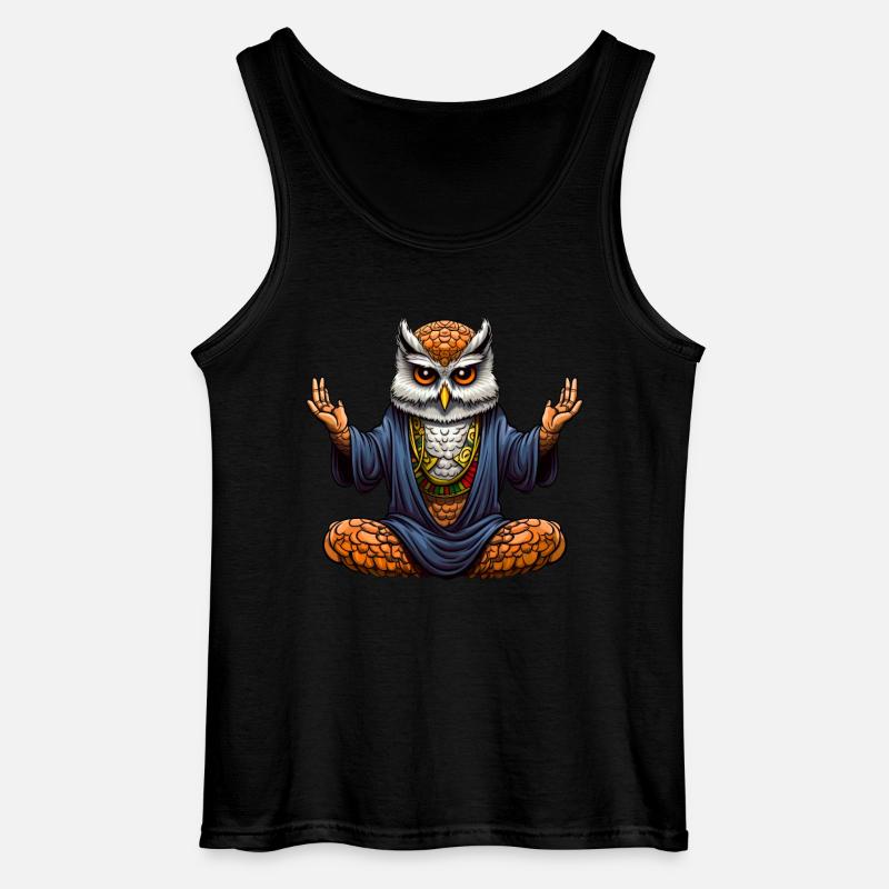 Yoga Eule - Gildan Männer Tank Top - Schwarz