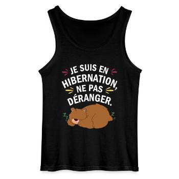 Humor Sleep Sleeper Bear Gift - Gildan Men’s Tank Top - black - Front - AI Model Male 185 dark (185cm)