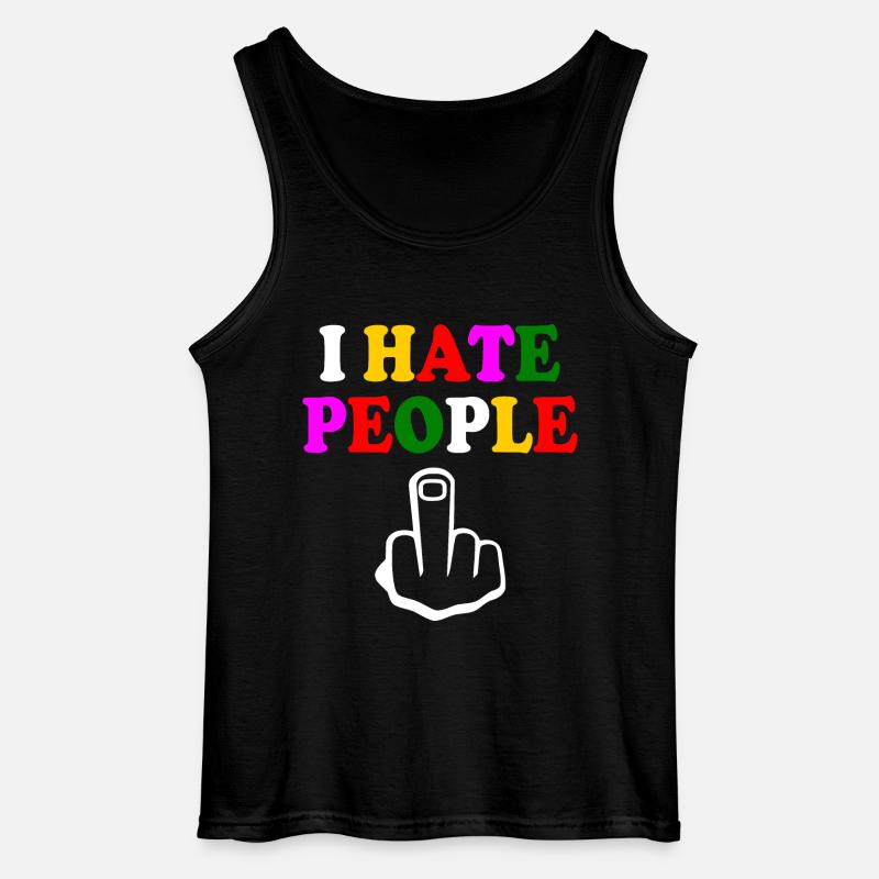 I hate people - Gildan Men’s Tank Top - black