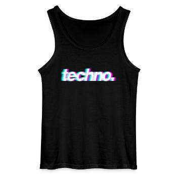 techno. 3D - Gildan Männer Tank Top - Schwarz - Vorne - AI Model Male 185 dark (185cm)