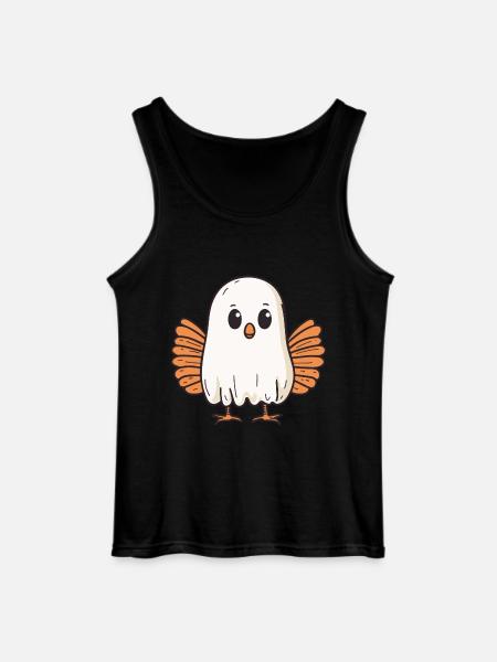 Turkey Halloween Funny Ghost - Gildan Men’s Tank Top - black