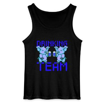 Pig Drinking Team Beer Party - Gildan Men’s Tank Top - black - Front - AI Model Male 185 dark (185cm)