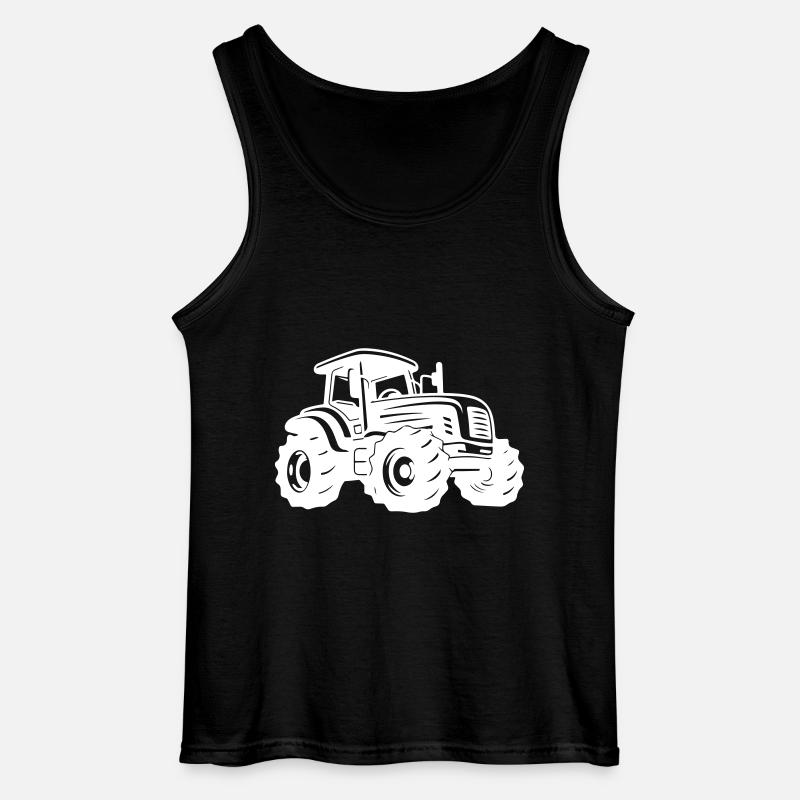 Traktor Silhouette - Gildan Männer Tank Top - Schwarz