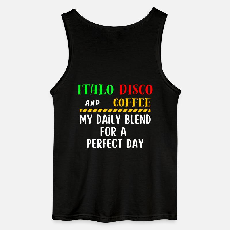 Italo Disco und Kaffeehemd - Gildan Männer Tank Top - Schwarz